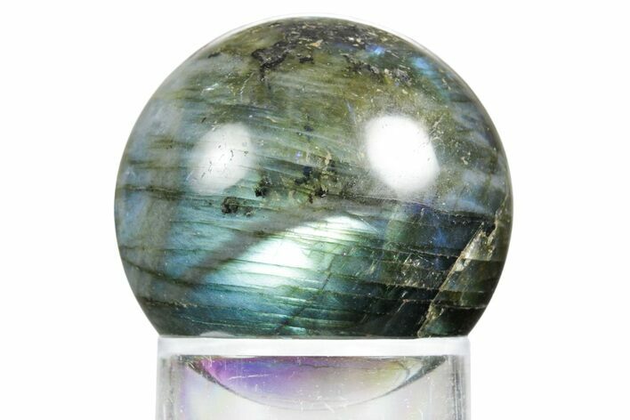 Flashy, Polished Labradorite Sphere - Great Color Play #350033